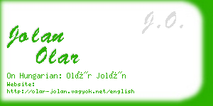 jolan olar business card